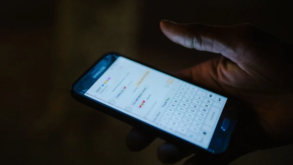 Phone lighting up with a new message notification