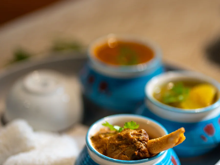 Indian curry served in a bowl.