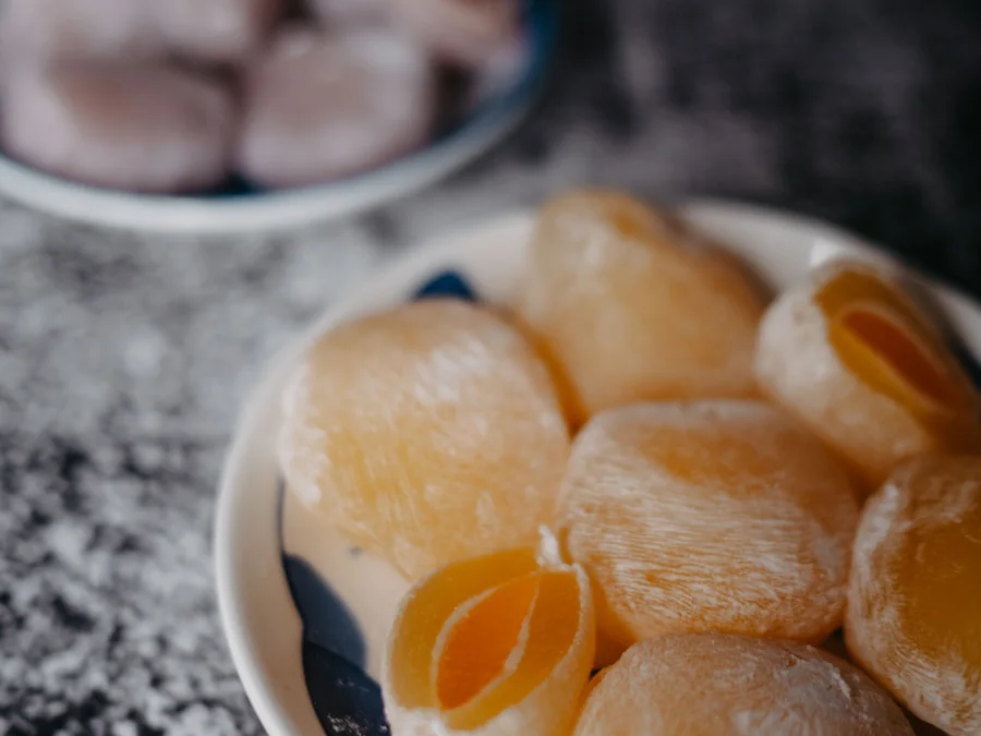Colorful mochi sweets.