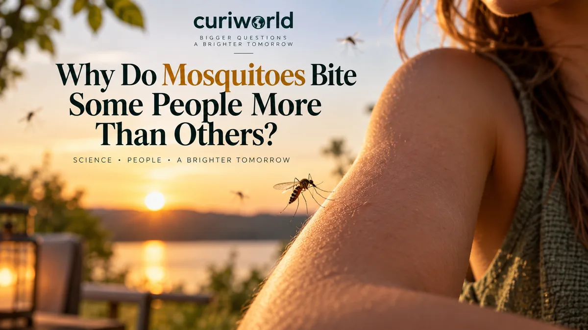 Mosquito approaching a person's arm on a warm summer evening
